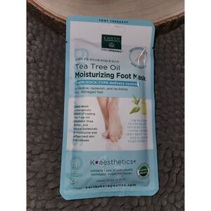 Earth Therapeutics Tea Tree Oil Moisturizing Foot Mask, New/ Sealed Package